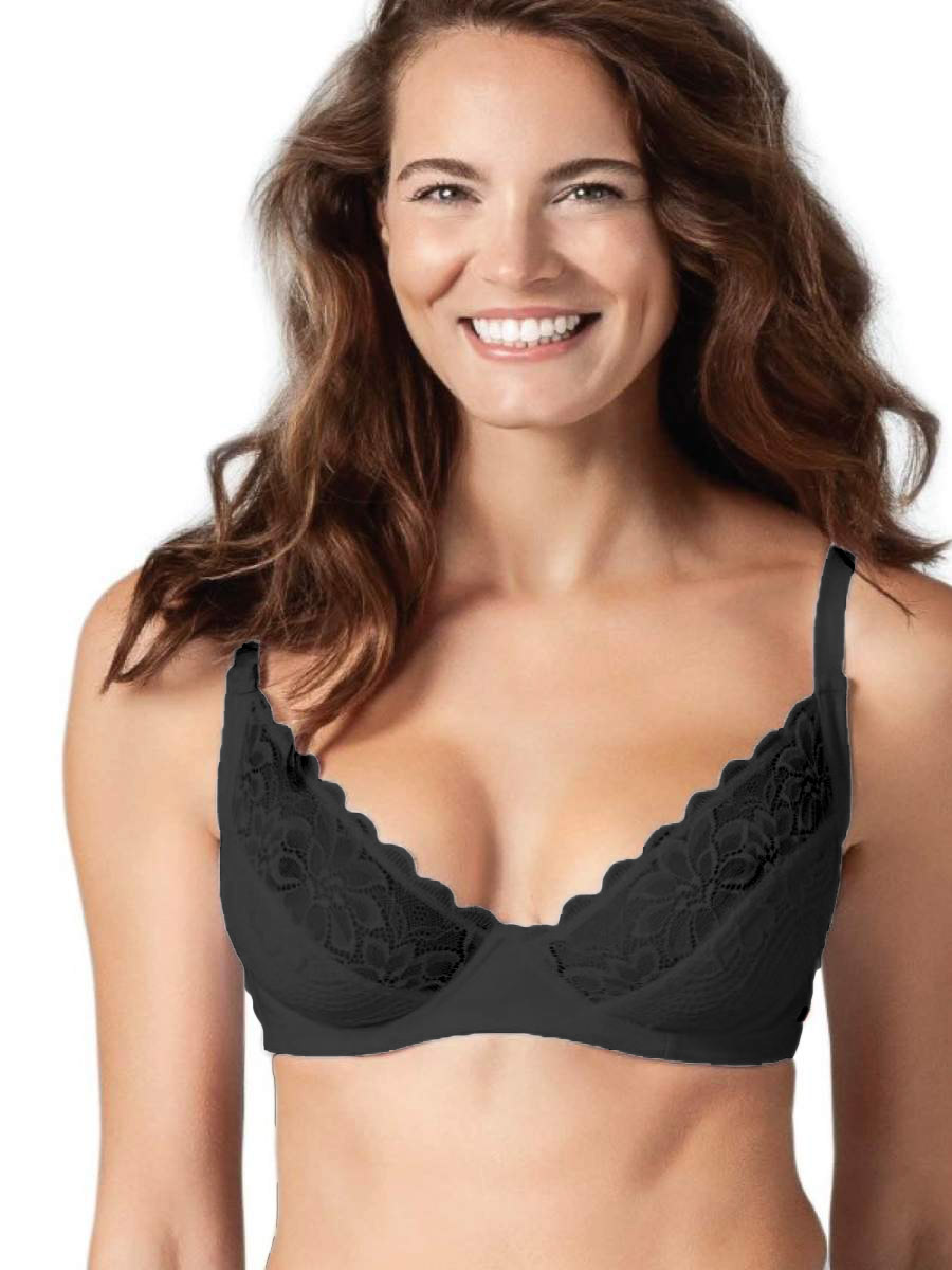 Reggiseno Di Pizzo Nero Con Ferretti Per Donne